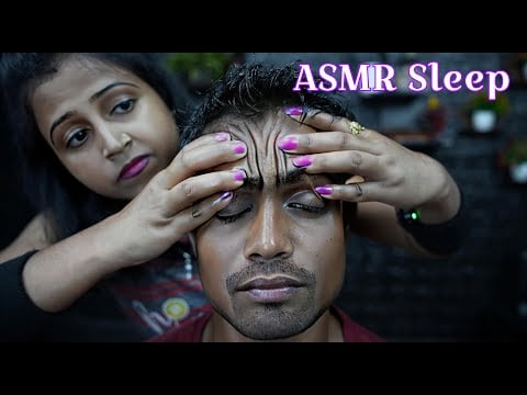 ASMR Sleepy Head Massage Therapy By Beautiful Lady Barber Chaitali | Soft Touching ASMR Oil Massage