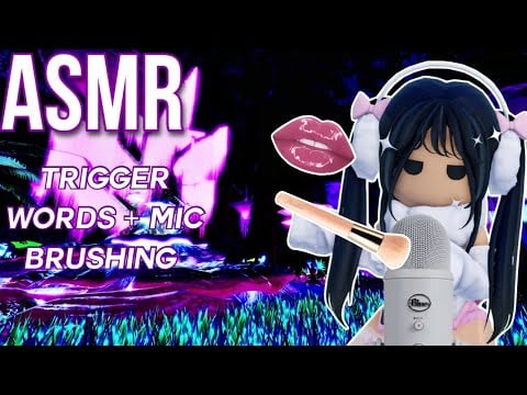 Roblox ASMR ~ relaxing trigger words + soft mic brushing (close whispers, mouth sounds, etc!!) 💜💤