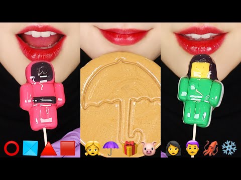 11MINUTES EMOJI EATING ASMR FOR SLEEP SQUID GAME FOOD ASMR DALGONA ASMR ❌