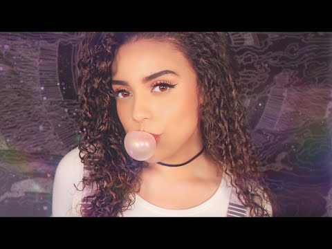 ASMR ~ Whispering YOUR NAMES w/Face Brushing + Gum Chewing (Bit of PORTUGUESE Rambling )