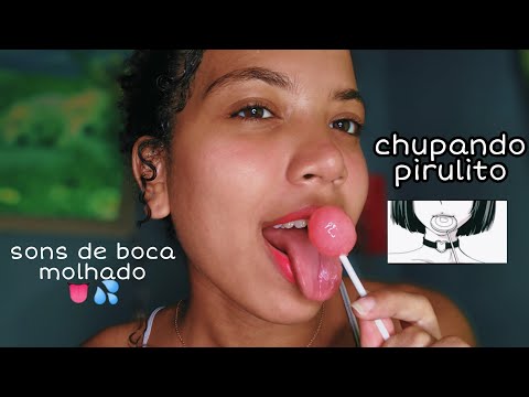 ASMR | Chupando pirulito 🍭 / sons de boca molhado 👅💦 para você relaxar