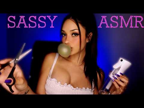Sassy Gum Chewing During Haircut ASMR