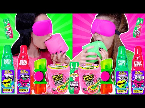 ASMR Pink Food VS Green Food Challenge | Eating Only One Color Food