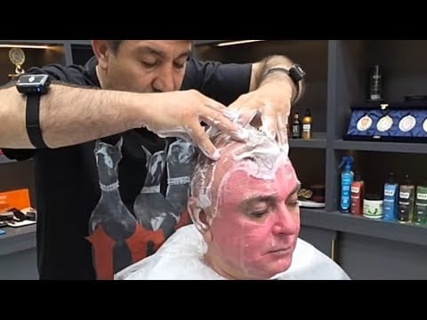 ASMR SKIN CARE AND BEARD SHAVE WITH BARBER MUNUR ONKAN