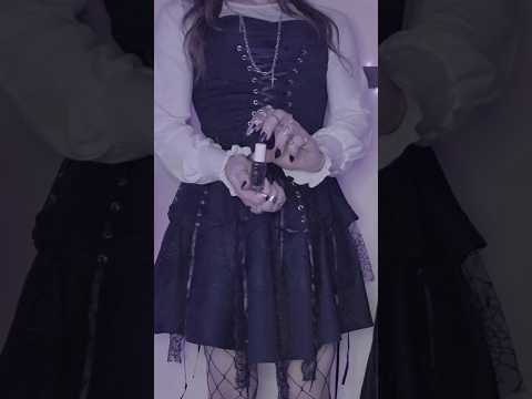 ASMR goth girl makes you paint her nails (you have no choice) 💅✨️ #asmr #asmrtapping