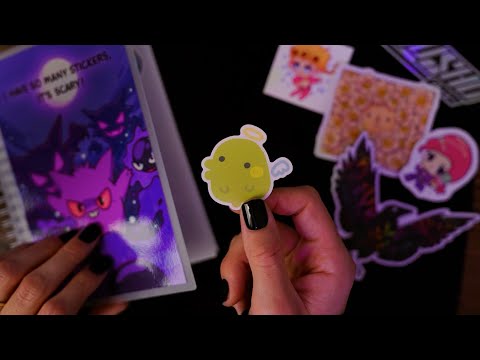 4K ASMR | Putting Stickers in a Collection Book