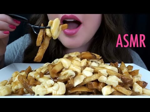ASMR Canadian POUTINE & Diet Coke [Eating Sounds]