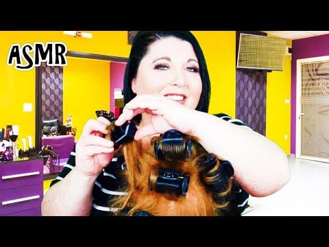 ASMR Hair Styling Hair Salon Roleplay (Hot Rollers, Gossip, Hair Brushing, Personal Attention)