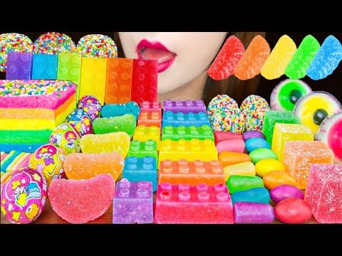【ASMR】【咀嚼音 】虹色🌈MUKBANG 먹방 食べる音 EATING SOUNDS NO TALKING