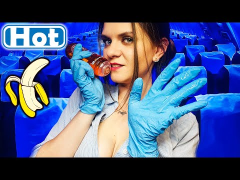 ASMR 🍌 MASSAGE ON A PLANE - Flight Attendant Relax You