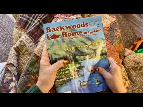 ASMR Cozy page turning~Backwoods Home Magazine! (Soft Spoken version) Water damaged crinkly paper!