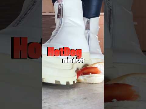 Hot dog vs. Toy car! Oddly Satisfying Boots Crushing Food! ASMR