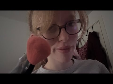 (asmr) brushing your face with a makeup brush (no talking except intro)