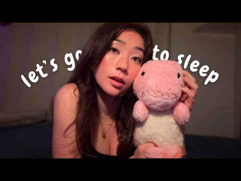 ASMR let us help you fall asleep 💞 (face touching, humming, positive affirmations)