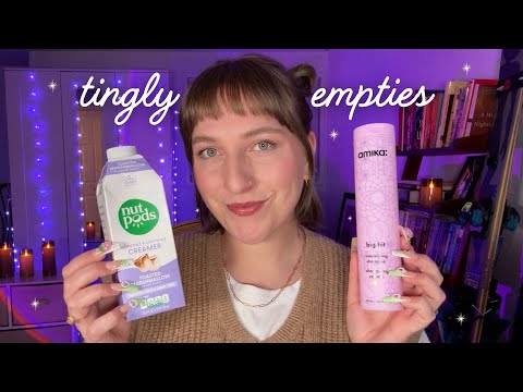 ASMR Empties Haul✨ Tapping, Scratching & Whispering w/ Product Empties🧴☕