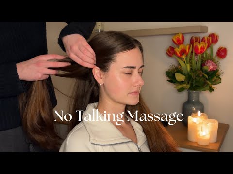 ASMR hair play, scalp massage and check to help you fall asleep (no talking, ambient music) ☾