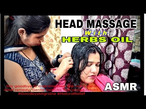 Relaxing Head Massage || Herbs Oil || Stress And Pain Relief || Reduce Insomnia || ASMR MASSAGE