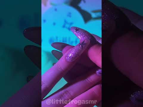 SPARKLY SPACE NAIL CHECK 💅🏻✨ #asmr #nails #nailinspo #glitter #chrome