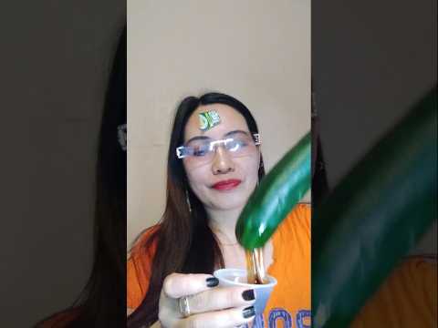 CUCUMBER WITH SYRUP #food #everyone #shortsfeed #mukbang #cucumber #eating #shortvideo