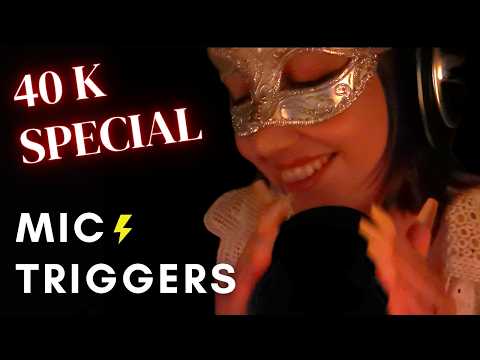 ASMR - FAST & AGGRESSIVE TRIGGER ASSORTMENT | 40k special! *EXTREME TINGLES* | Face mask reveal