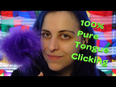 ASMR 100% Pure Tongue Clicking With Purple Feather Visuals & No Whispers