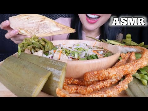 CAN I EAT THIS EVERYDAY? (SPICY NOODLES + VEGGIES + CRISPY PORK) EATING SOUNDS NO TALKING | SAS-ASMR