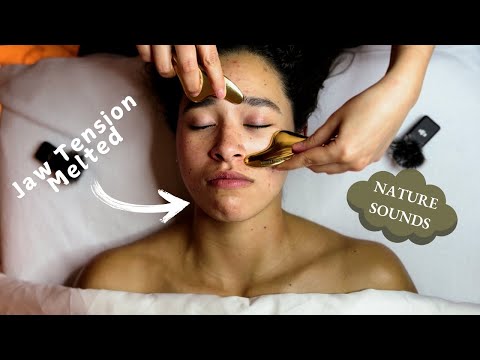 ASMR Massage Relieves Her Jaw Pain [No Talking] [ With & Without Nature Sounds]