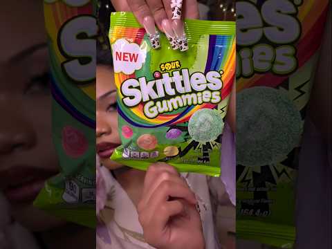 Trying the VIRAL Skittles Gummies ? 😳 #shorts #mukbang #skittles #asmrsounds