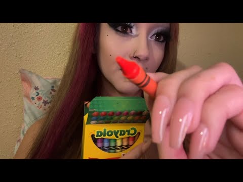 ASMR in bed with me 💆🏻‍♀️doing your makeup with crayons /whispered relaxation ✨