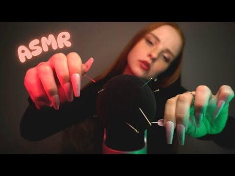 ASMR Mic Plucking and Scratching with Needles