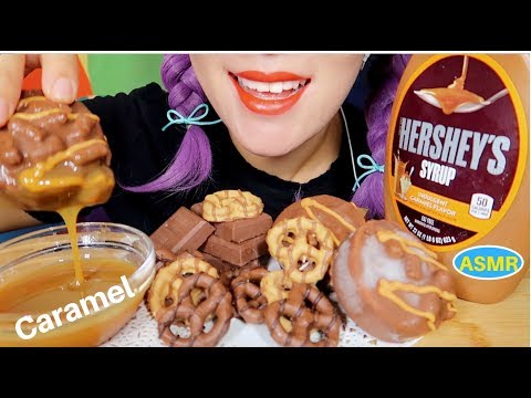 SMR CARAMEL ICE CREAM+CARAMEL CHOCOLATE EATING SOUND |카라멜 아이스크림+카라멜초콜릿 리얼사운드 먹방|CURIE.ASMR