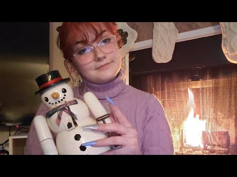 ASMR Fireside Tingles- Tapping on Christmas Decorations