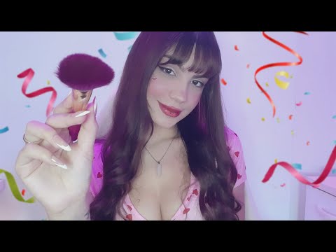 ASMR ROLEPLAY - Te maquiando para o CARNAVAL 🎉🎉🎉