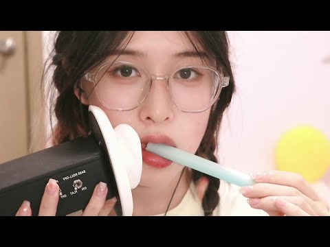 【ASMR coconut椰~】eat wax and Bubblegum深入的腊瓶糖泡泡糖咀嚼音