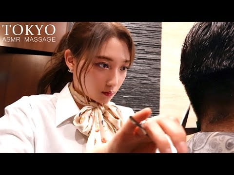 ASMR 眠れるヘッドマッサージ・ヘアカット・肩マッサージでストレス解消