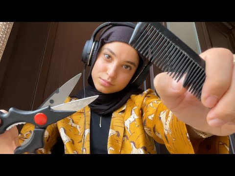 ASMR Fast and Aggressive Haircut & Mouth Sounds✂️💈🪮