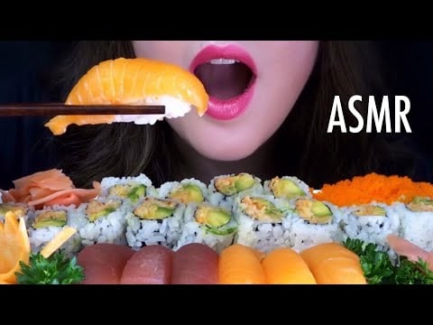 ASMR Sushi & Tobiko Eggs MUKBANG 🍣 EATING SOUNDS [Collab With SongByrd ASMR]