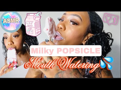 ASMR 🥛MILKY POPSICLE  💦 Mouth Sounds 🤤