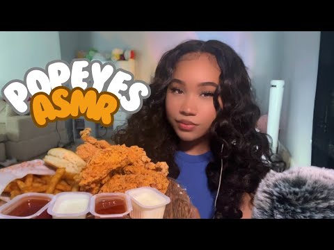 ASMR Popeyes Mukbang🍗(CRUNCHY Eating Sounds)