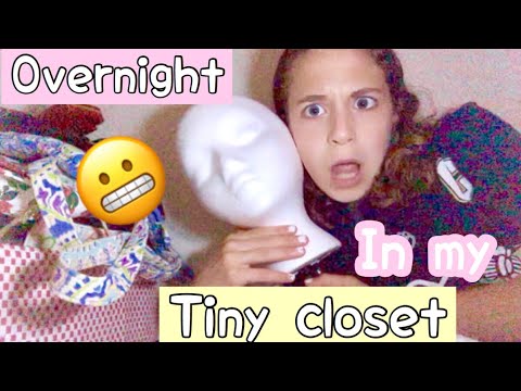 Overnight in a TINY CLOSET!!!😂😂😂