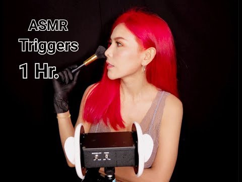 ASMR ไทย🇹🇭 Triggers for sleep 1 Hr. เสียงถุงมือ เสียงแปรง เสียงต่างๆ🛌