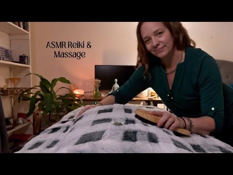 ASMR Reiki & Massage POV💚Body Brushing, Crystals, Chakra Massage & Affirmations | Abundance is Yours