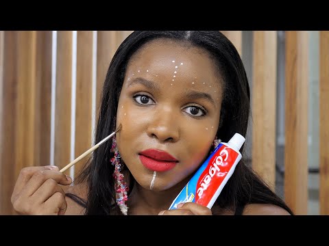 ASMR African Tribal Face Painting (Zulu)🎨