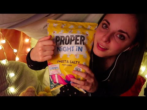 [ASMR] Cosy pillow fort hangout on NYE ~ Munching Popcorn ~ Reflecting on 2020