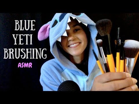 ASMR Mic Brushing With & Without Pop Filter ~ Brushing, Tapping, Crinkling [No Talking]