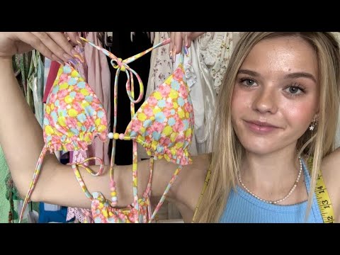 ASMR Custom Bikini Boutique Roleplay 🥥🌴 (try-on, measuring, fabrics, etc) 🌺🐚