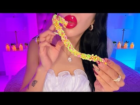 ASMR C0MIENDO DULCES DE COLORES✨🌈