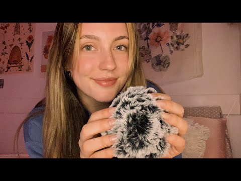 ASMR Fluffy Mic Brushing 💛 (+ gentle whispers)