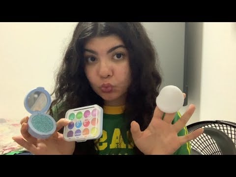 ASMR caseiro te maquiando com MAKE FALSA