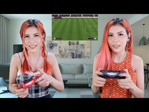 ASMR ไทย🇹🇭 Let's play 🎮Fifa20 with my twin sister ⚽️ชวนน้องน้ำส้มมาเล่นเกมส์🎮